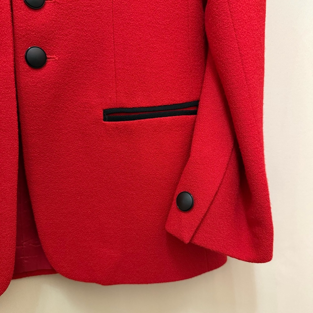 Jules Miller Vintage Red Wool Military Blazer Jacket USA Women’s 8 80s - Picture 11 of 12